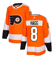 Men's Adidas Philadelphia Flyers #8 Robert Hagg Authentic Orange Home NHL Jersey