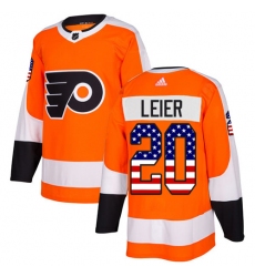 Youth Adidas Philadelphia Flyers #20 Taylor Leier Authentic Orange USA Flag Fashion NHL Jersey