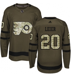 Youth Adidas Philadelphia Flyers #20 Taylor Leier Premier Green Salute to Service NHL Jersey