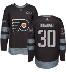 Men's Adidas Philadelphia Flyers #30 Dustin Tokarski Premier Black 1917-2017 100th Anniversary NHL Jersey