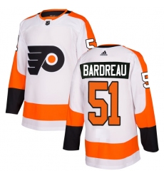 Men's Adidas Philadelphia Flyers #51 Cole Bardreau Authentic White Away NHL Jersey