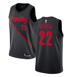 Women's Nike Portland Trail Blazers #22 Clyde Drexler Swingman Black NBA Jersey - 2018 19 City Edition