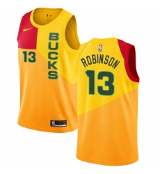 Women's Nike Milwaukee Bucks #13 Glenn Robinson Swingman Yellow NBA Jersey - City Edition