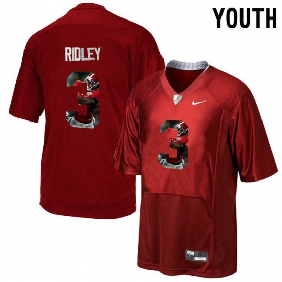 Alabama Crimson Tide 3 Calvin Ridley Red With Portrait Print Youth