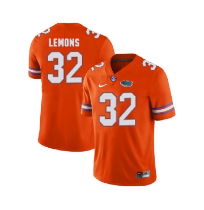 Florida Gators 32 Adarius Lemons Orange College Football Jersey