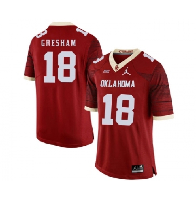 Oklahoma Sooners 18 Jermaine Gresham Red 47 Game Winning Streak College Football Jersey