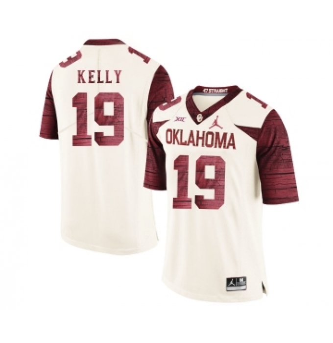 Oklahoma Sooners 19 Caleb Kelly White 47 Game Winning Streak College Football Jersey