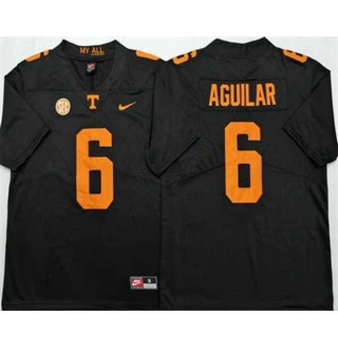 Men's Tennessee Volunteers #6 Joey Aguilar Black College Football Jersey