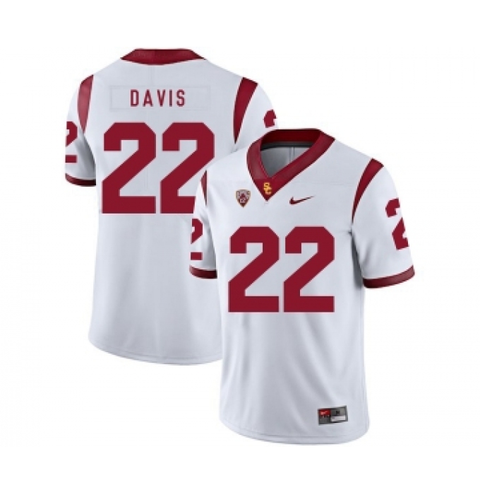 USC Trojans 22 Justin Davis White College Football Jersey
