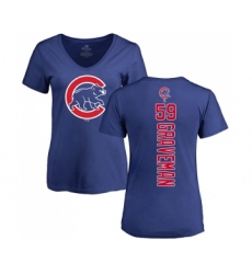 Baseball Women's Chicago Cubs #59 Kendall Graveman Royal Blue Backer T-Shirt