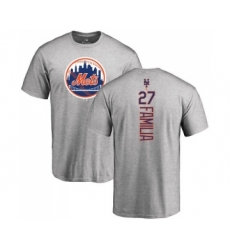 MLB Nike New York Mets #27 Jeurys Familia Ash Backer T-Shirt