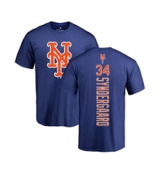 MLB Nike New York Mets #34 Noah Syndergaard Royal Blue Backer T-Shirt