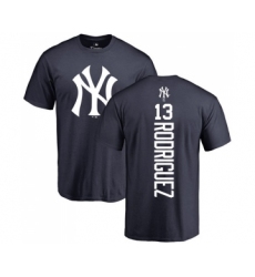 MLB Nike New York Yankees #13 Alex Rodriguez Navy Blue Backer T-Shirt