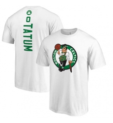Men's Boston Celtics #0 Jayson Tatum White Name & Number T-Shirt