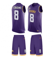 Men's Nike Minnesota Vikings #8 Kirk Cousins Limited Purple Tank Top Suit NFL Jersey Men's Nike Minnesota Vikings #8 Kirk Cousins Limited Purple Tank Top Suit NFL Jersey