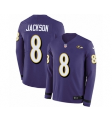 Youth Nike Baltimore Ravens #8 Lamar Jackson Limited Purple Therma Long Sleeve NFL Jersey Youth Nike Baltimore Ravens #8 Lamar Jackson Limited Purple Therma Long Sleeve NFL Jersey