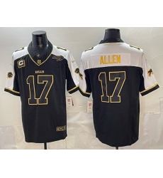 Men's Buffalo Bills #17 Josh Allen Black Gold 2025 F.U.S.E. With Bills Mafia & 4-Star C Vapor Limited Football Stitched Jersey