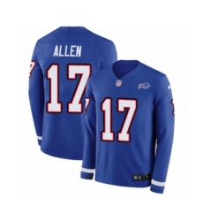Men's Nike Buffalo Bills #17 Josh Allen Limited Royal Blue Therma Long Sleeve NFL Jersey