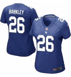 Women's Nike New York Giants #26 Saquon Barkley Game Royal Blue Team Color NFL Jersey Women's Nike New York Giants #26 Saquon Barkley Game Royal Blue Team Color NFL Jersey