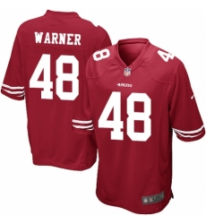 Men's Nike San Francisco 49ers #48 Fred Warner Game Red Team Color NFL Jersey