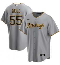Men's Pittsburgh Pirates #55 Josh Bell Nike Gray 2020-21 Home Replica Player Jersey
