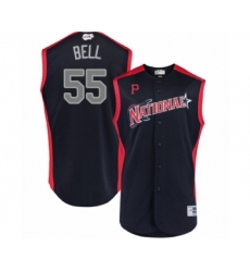 Youth Pittsburgh Pirates #55 Josh Bell Authentic Navy Blue National League 2019 Baseball All-Star Jersey