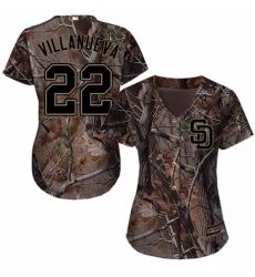 Women's Majestic San Diego Padres #22 Christian Villanueva Authentic Camo Realtree Collection Flex Base MLB Jersey