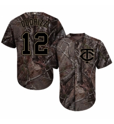 Men's Majestic Minnesota Twins #12 Jake Odorizzi Authentic Camo Realtree Collection Flex Base MLB Jersey