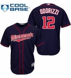 Youth Majestic Minnesota Twins #12 Jake Odorizzi Replica Navy Blue Alternate Road Cool Base MLB Jersey