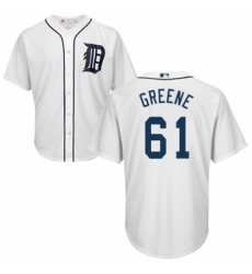 Youth Majestic Detroit Tigers #61 Shane Greene Authentic White Home Cool Base MLB Jersey