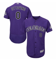 Men's Majestic Colorado Rockies #0 Adam Ottavino Purple Alternate Flex Base Authentic Collection MLB Jersey