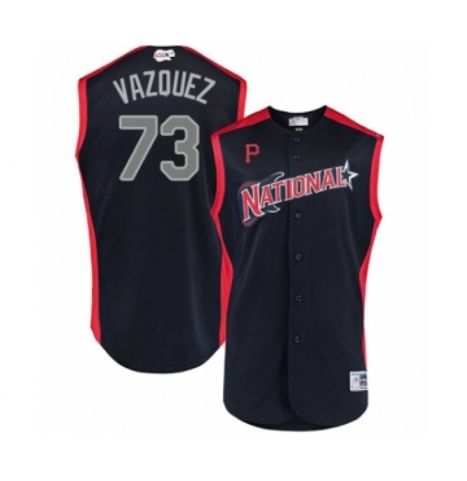 Men's Pittsburgh Pirates #73 Felipe Vazquez Authentic Navy Blue National League 2019 Baseball All-Star Jersey