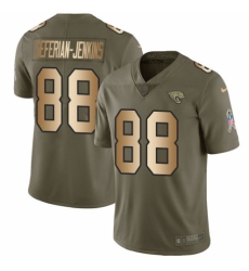 Youth Nike Jacksonville Jaguars #88 Austin Seferian-Jenkins Limited Olive/Gold 2017 Salute to Service NFL Jersey