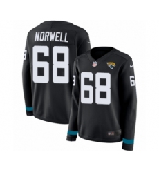 Women's Nike Jacksonville Jaguars #68 Andrew Norwell Limited Black Therma Long Sleeve NFL Jersey