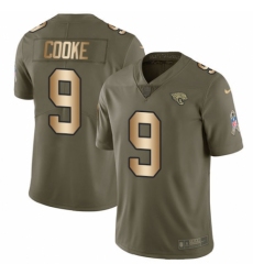 Youth Nike Jacksonville Jaguars #9 Logan Cooke Limited Olive/Gold 2017 Salute to Service NFL Jersey