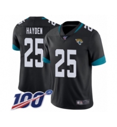Men's Jacksonville Jaguars #25 D.J. Hayden Black Team Color Vapor Untouchable Limited Player 100th Season Football Jersey