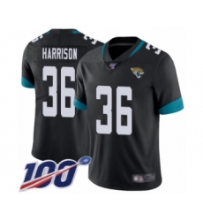 Men's Jacksonville Jaguars #36 Ronnie Harrison Black Team Color Vapor Untouchable Limited Player 100th Season Football Jersey