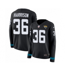 Women's Nike Jacksonville Jaguars #36 Ronnie Harrison Limited Black Therma Long Sleeve NFL Jersey