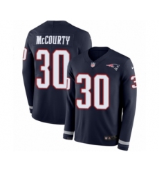 Youth Nike New England Patriots #30 Jason McCourty Limited Navy Blue Therma Long Sleeve NFL Jersey