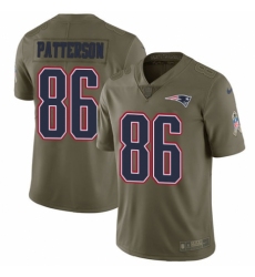 Men's Nike New England Patriots #86 Cordarrelle Patterson Limited Olive 2017 Salute to Service NFL Jersey