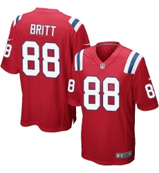 Men's Nike New England Patriots #88 Kenny Britt Game Red Alternate NFL Jersey