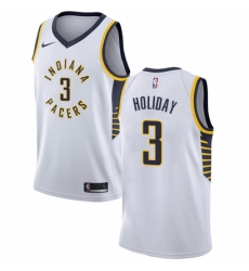 Men's Nike Indiana Pacers #3 Aaron Holiday Swingman White NBA Jersey - Association Edition