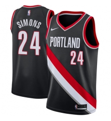 Youth Nike Portland Trail Blazers #24 Anfernee Simons Swingman Black NBA Jersey - Icon Edition