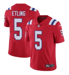 Men's Nike New England Patriots #5 Danny Etling Red Alternate Vapor Untouchable Limited Player NFL Jersey