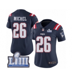 Women's Nike New England Patriots #26 Sony Michel Limited Navy Blue Rush Vapor Untouchable Super Bowl LIII Bound NFL Jersey