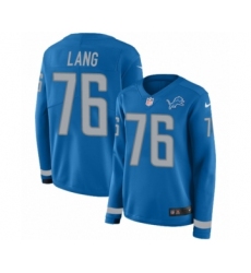 Women's Nike Detroit Lions #91 A'Shawn Robinson Limited Blue Therma Long Sleeve NFL Jersey