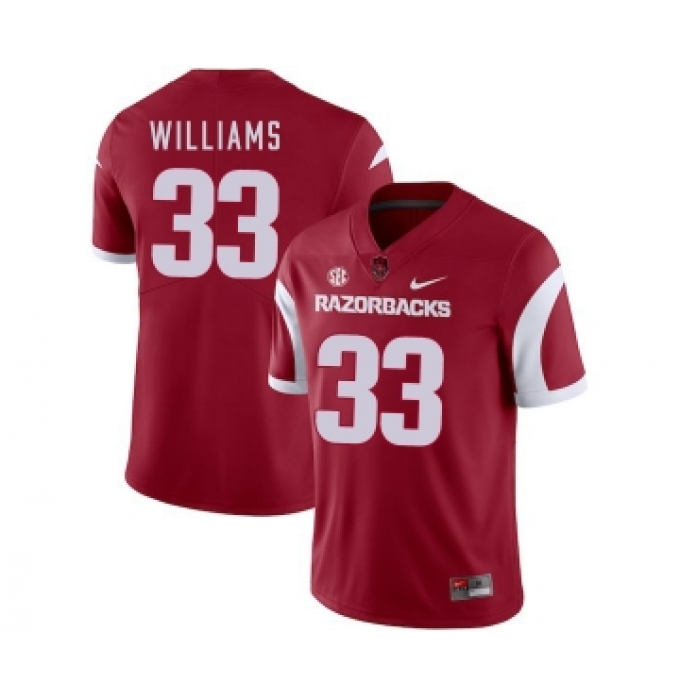 Arkansas Razorbacks 33 David Williams Red College Football Jersey