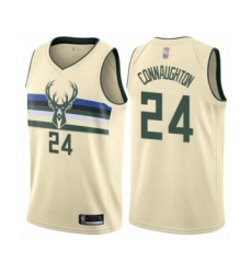 Youth Milwaukee Bucks #24 Pat Connaughton Swingman Cream Basketball Jersey - City Edition