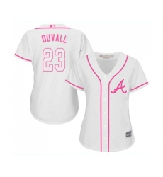 Women's Atlanta Braves #23 Adam Duvall Replica White Fashion Cool Base Baseball Jersey