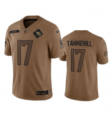 Men's Tennessee Titans #17 Ryan Tannehill 2023 Brown Salute To Service Football Stitched Jersey